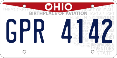 OH license plate GPR4142