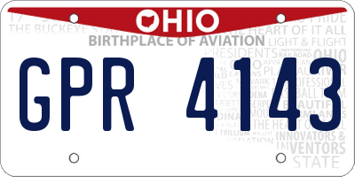 OH license plate GPR4143