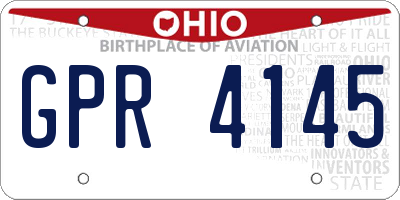 OH license plate GPR4145