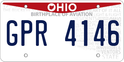 OH license plate GPR4146