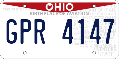OH license plate GPR4147