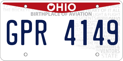 OH license plate GPR4149