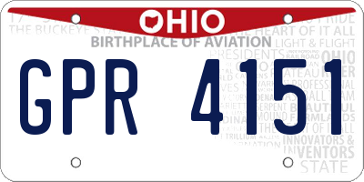 OH license plate GPR4151