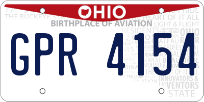 OH license plate GPR4154