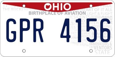 OH license plate GPR4156