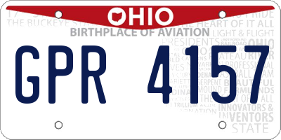 OH license plate GPR4157