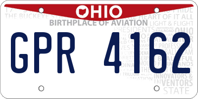 OH license plate GPR4162