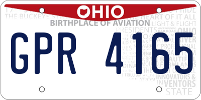 OH license plate GPR4165