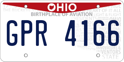 OH license plate GPR4166