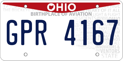 OH license plate GPR4167