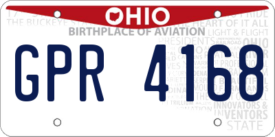 OH license plate GPR4168