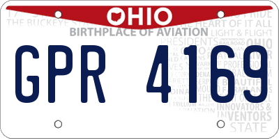 OH license plate GPR4169
