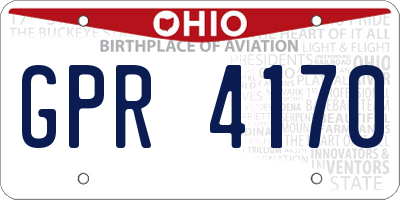 OH license plate GPR4170