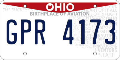 OH license plate GPR4173