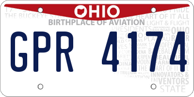 OH license plate GPR4174