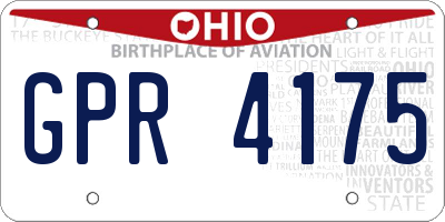 OH license plate GPR4175