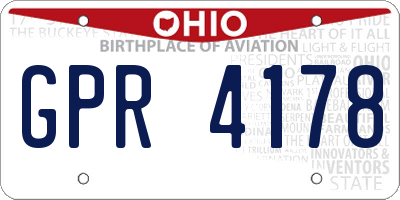 OH license plate GPR4178