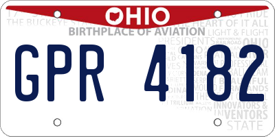 OH license plate GPR4182