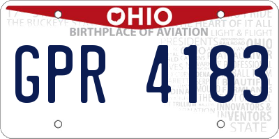 OH license plate GPR4183