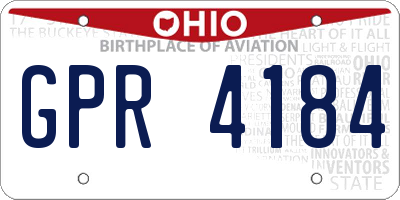 OH license plate GPR4184