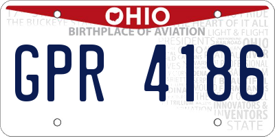 OH license plate GPR4186