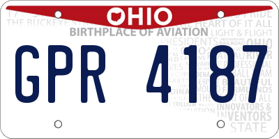 OH license plate GPR4187