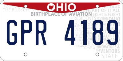 OH license plate GPR4189