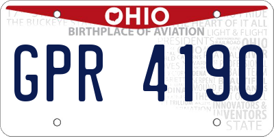 OH license plate GPR4190