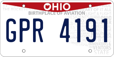 OH license plate GPR4191