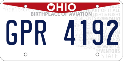 OH license plate GPR4192