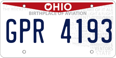 OH license plate GPR4193