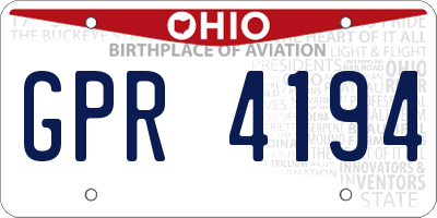 OH license plate GPR4194