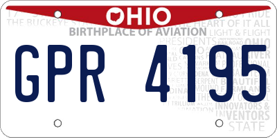 OH license plate GPR4195