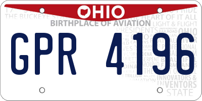OH license plate GPR4196