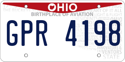 OH license plate GPR4198