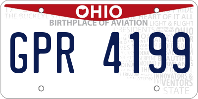 OH license plate GPR4199