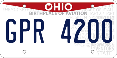 OH license plate GPR4200