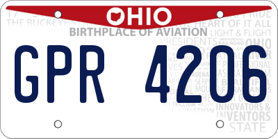 OH license plate GPR4206