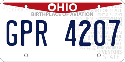 OH license plate GPR4207