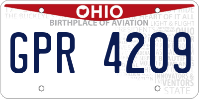 OH license plate GPR4209