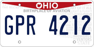 OH license plate GPR4212