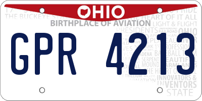OH license plate GPR4213