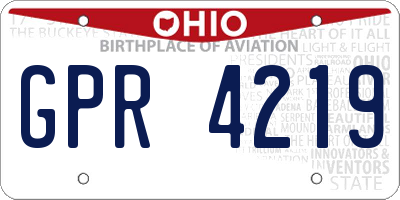 OH license plate GPR4219