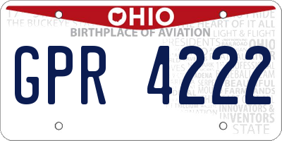 OH license plate GPR4222