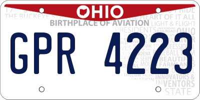 OH license plate GPR4223
