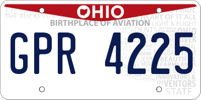 OH license plate GPR4225