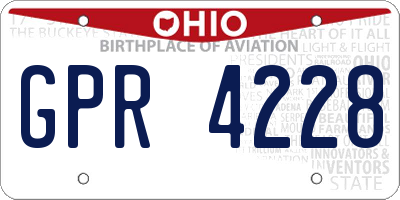 OH license plate GPR4228