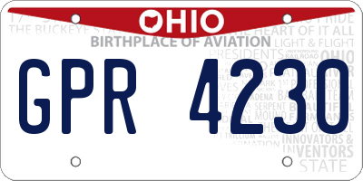 OH license plate GPR4230