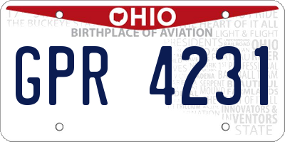OH license plate GPR4231