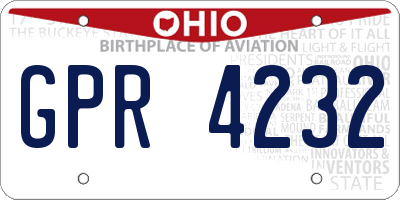 OH license plate GPR4232